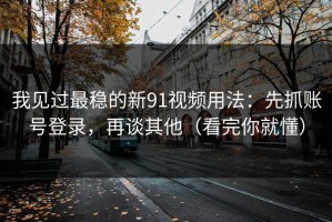 我见过最稳的新91视频用法：先抓账号登录，再谈其他（看完你就懂）