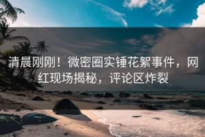 清晨刚刚！微密圈实锤花絮事件，网红现场揭秘，评论区炸裂