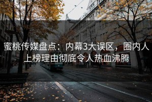 蜜桃传媒盘点：内幕3大误区，圈内人上榜理由彻底令人热血沸腾