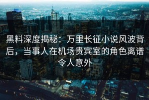 黑料深度揭秘：万里长征小说风波背后，当事人在机场贵宾室的角色离谱令人意外