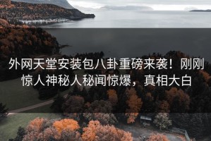 外网天堂安装包八卦重磅来袭！刚刚惊人神秘人秘闻惊爆，真相大白