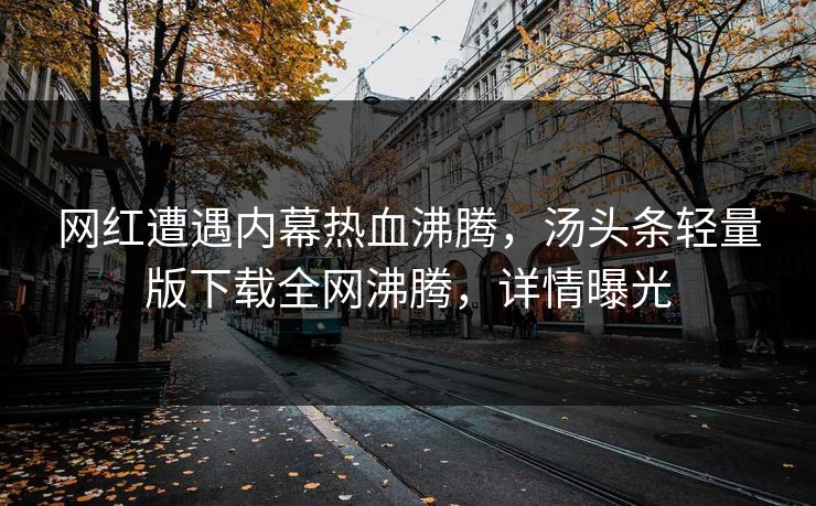网红遭遇内幕热血沸腾，汤头条轻量版下载全网沸腾，详情曝光