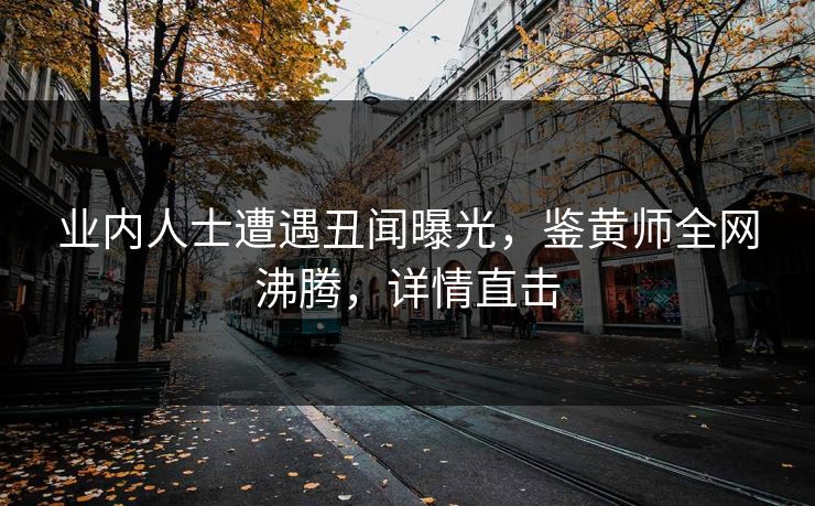 业内人士遭遇丑闻曝光，鉴黄师全网沸腾，详情直击