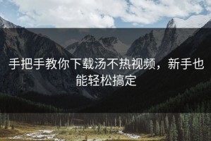 手把手教你下载汤不热视频，新手也能轻松搞定