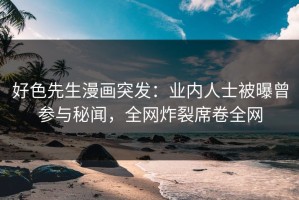 好色先生漫画突发：业内人士被曝曾参与秘闻，全网炸裂席卷全网