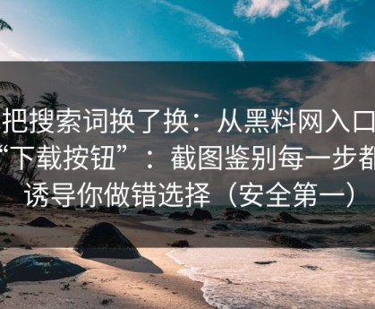 我把搜索词换了换：从黑料网入口到“下载按钮”：截图鉴别每一步都在诱导你做错选择（安全第一）