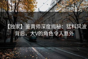 【独家】鉴黄师深度揭秘：猛料风波背后，大V的角色令人意外