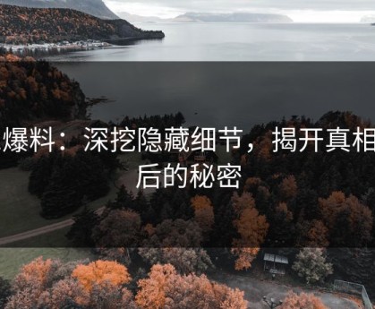 91爆料：深挖隐藏细节，揭开真相背后的秘密