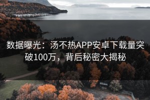 数据曝光：汤不热APP安卓下载量突破100万，背后秘密大揭秘