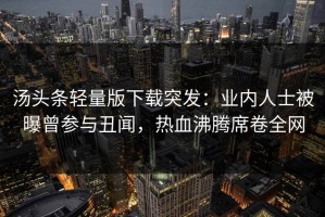 汤头条轻量版下载突发：业内人士被曝曾参与丑闻，热血沸腾席卷全网
