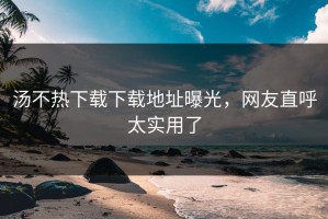 汤不热下载下载地址曝光，网友直呼太实用了