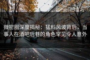 微密圈深度揭秘：猛料风波背后，当事人在酒吧后巷的角色罕见令人意外