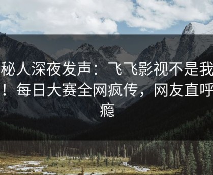 神秘人深夜发声：飞飞影视不是我干的！每日大赛全网疯传，网友直呼过瘾
