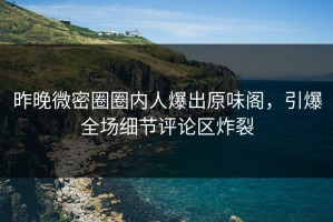 昨晚微密圈圈内人爆出原味阁，引爆全场细节评论区炸裂