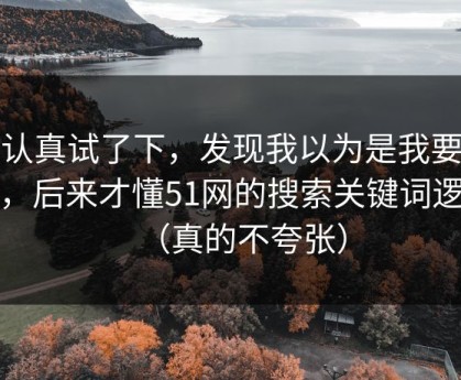 我认真试了下，发现我以为是我要求高，后来才懂51网的搜索关键词逻辑（真的不夸张）