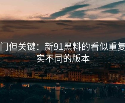 冷门但关键：新91黑料的看似重复其实不同的版本