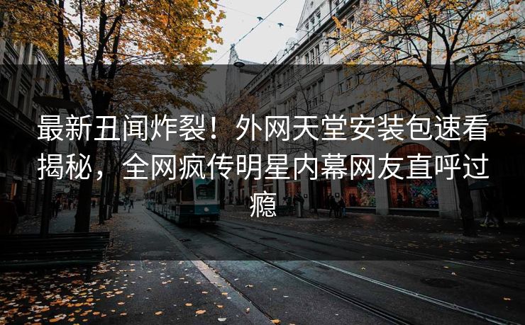 最新丑闻炸裂！外网天堂安装包速看揭秘，全网疯传明星内幕网友直呼过瘾