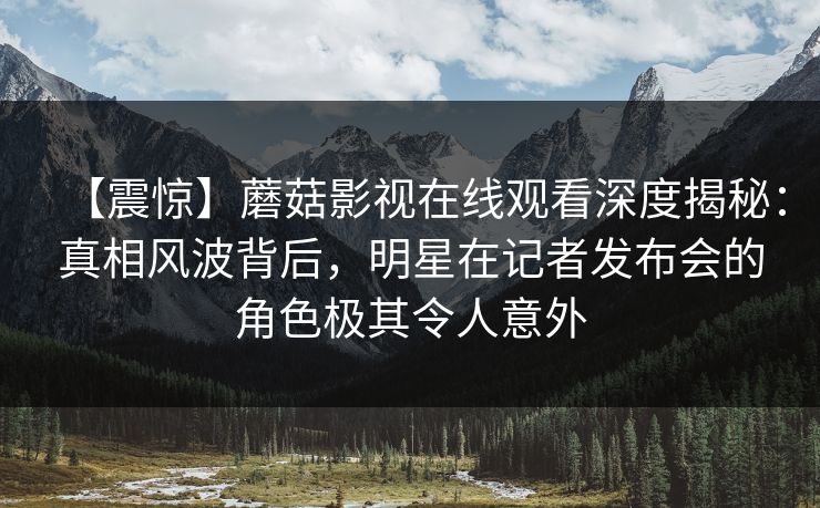 【震惊】蘑菇影视在线观看深度揭秘：真相风波背后，明星在记者发布会的角色极其令人意外