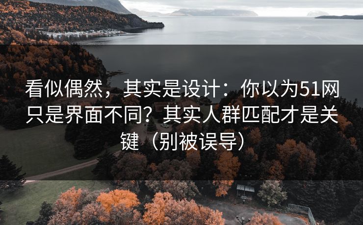看似偶然，其实是设计：你以为51网只是界面不同？其实人群匹配才是关键（别被误导）